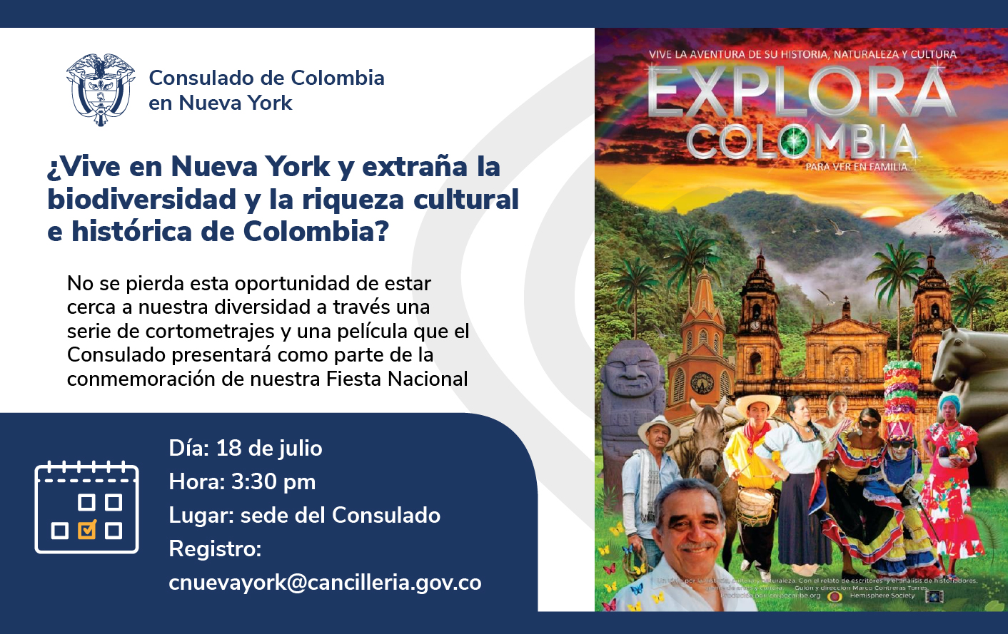 Consulado en Nueva York ha preparado una serie de actividades para honrar la Fiesta Nacional de Colombia