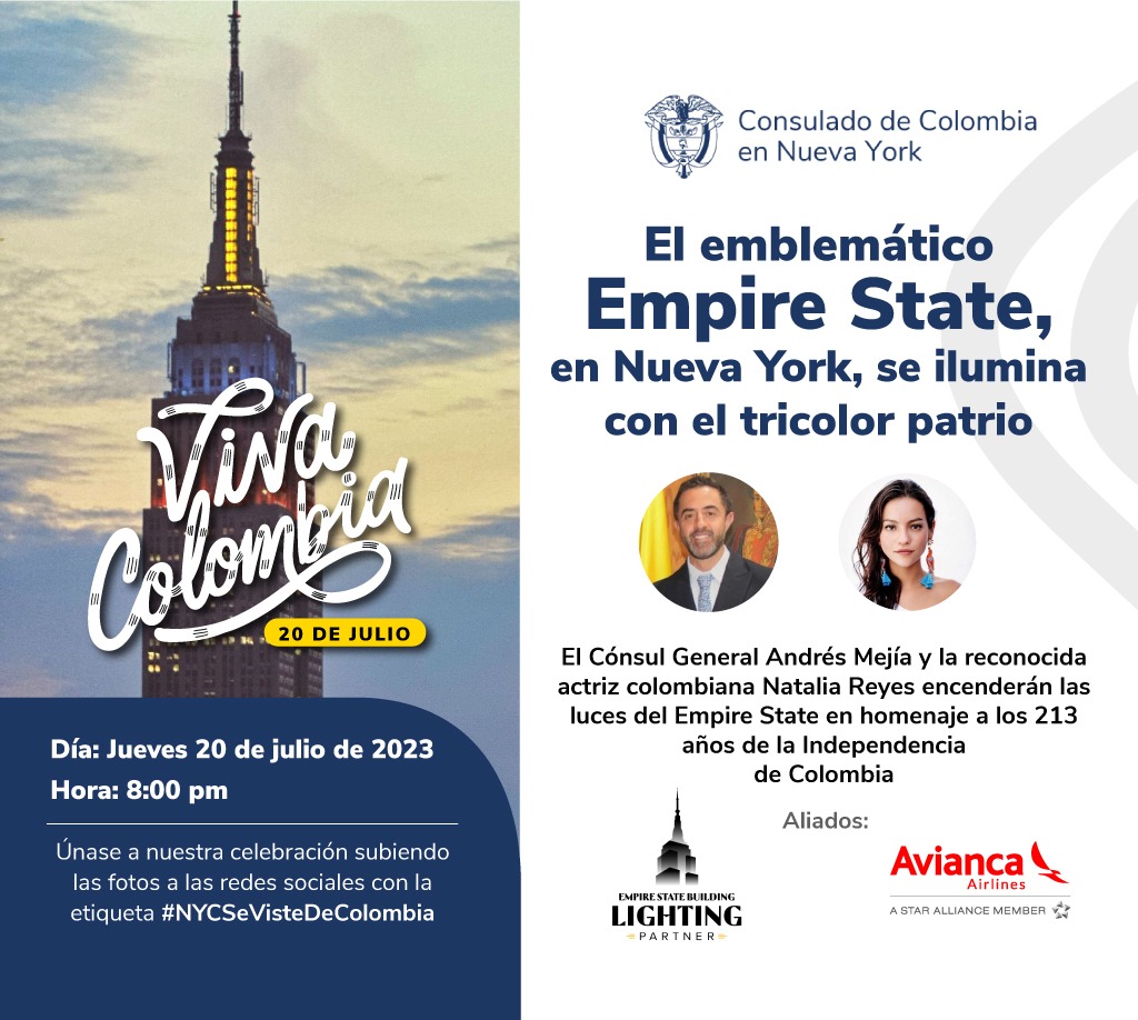 Consulado en Nueva York ha preparado una serie de actividades para honrar la Fiesta Nacional de Colombia