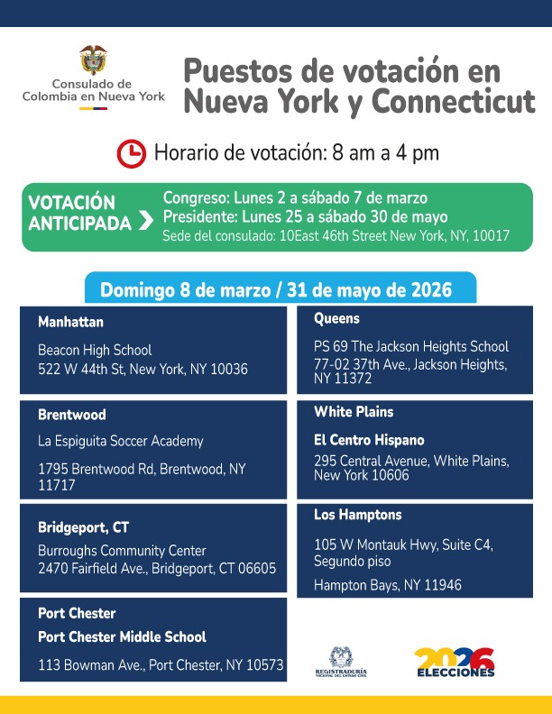 Puestos de votación 2026 en Nueva York