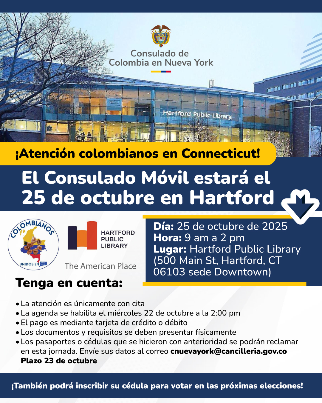 Consulado Movil Nueva York octubre 2025