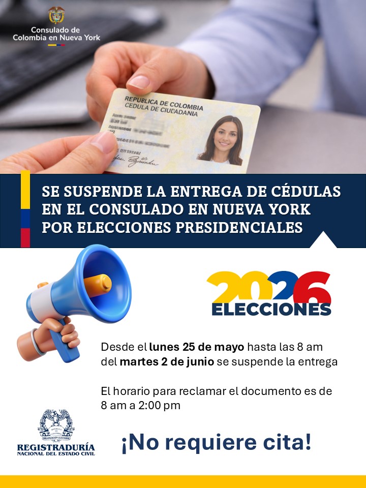 Reclame su cédula antes del 22 de mayo: Durante una semana se suspenderá la entrega por elecciones