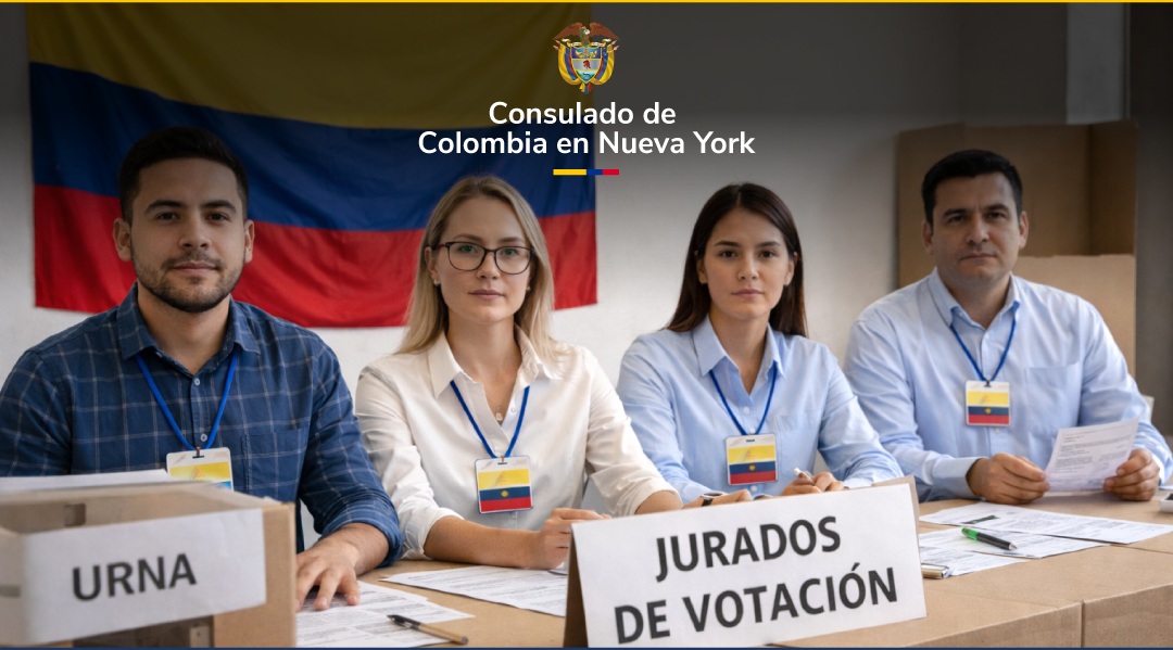 Inscríbase para ser jurado en las elecciones Colombia 2026 en Nueva York