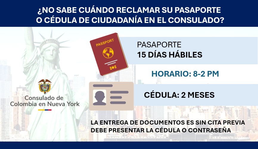 Conozca en qué momento debe reclamar el pasaporte y la cédula