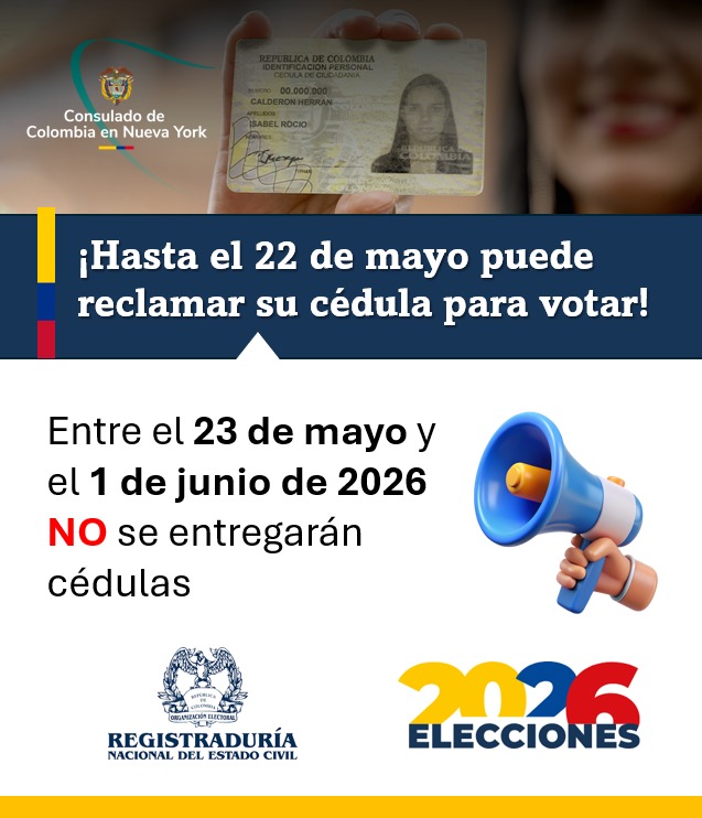 Reclame su cédula antes del 22 de mayo: Durante una semana se suspenderá la entrega por elecciones