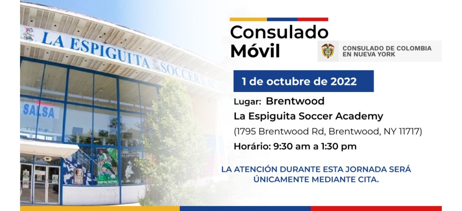 Para acceder a los trámites durante el Consulado Móvil en Brentwood debe tener cita. Solicitela el viernes 30 de septiembre a las 8:00 am