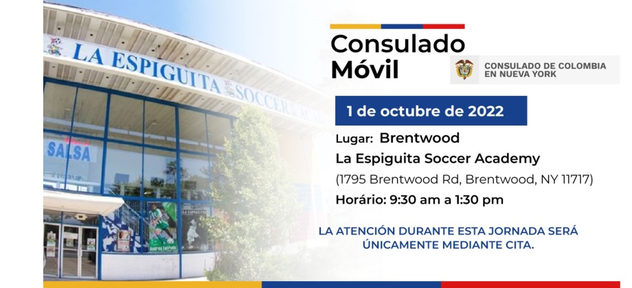 Para acceder a los trámites durante el Consulado Móvil en Brentwood debe tener cita. Solicitela el viernes 30 de septiembre a las 8:00 am