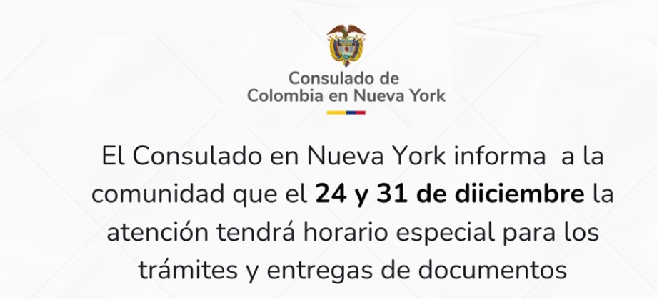 El horario de atención para trámites y reclamar documentos el 24 y 31 de diciembre es de 8 a.m. a 12 p.m.