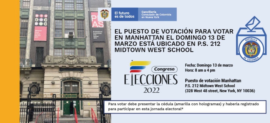 Colombianos que inscribieron la cédula para votar al Congreso el domingo 13 de marzo en Manhattan