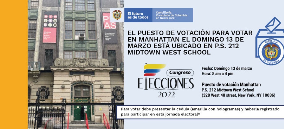 Colombianos que inscribieron la cédula para votar al Congreso el domingo 13 de marzo en Manhattan