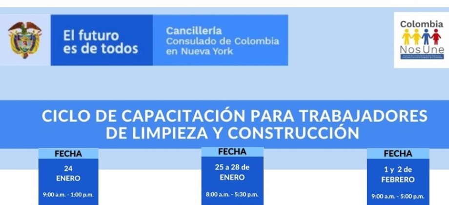 Inscríbase al ciclo de capacitación para trabajadores de limpieza y construcción 