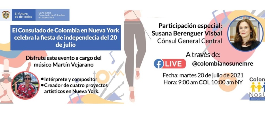 El Consulado de Colombia en Nueva York le invita a celebrar las fiestas de Independencia con música tradicional colombiana