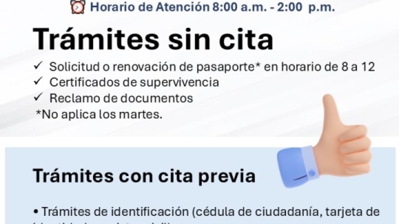 Renueve su pasaporte sin cita entre 8 am a 12 m. NO aplica para los martes