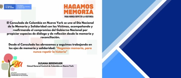 Consulado de Colombia en Nueva York se une a la celebración del Día Nacional de la Memoria y la Solidaridad con las Víctimas