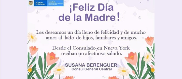 Mensaje de la Cónsul General, Susana Berenguer, con motivo del Día las Madre