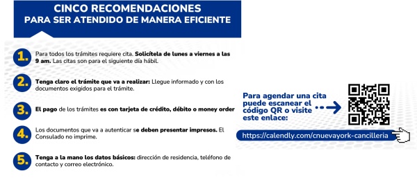 Consulado de Colombia en Nueva York comparte cinco recomendaciones para una atención más eficiente