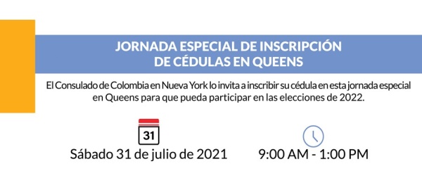 Jornada Especial de Inscripción de Cédulas en Queens en julio