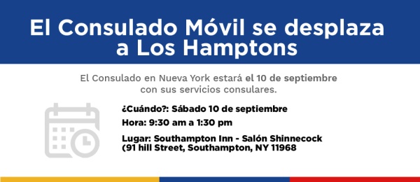 Consulado en Nueva York estará en Los Hamptons el sábado 10 de septiembre de 2022